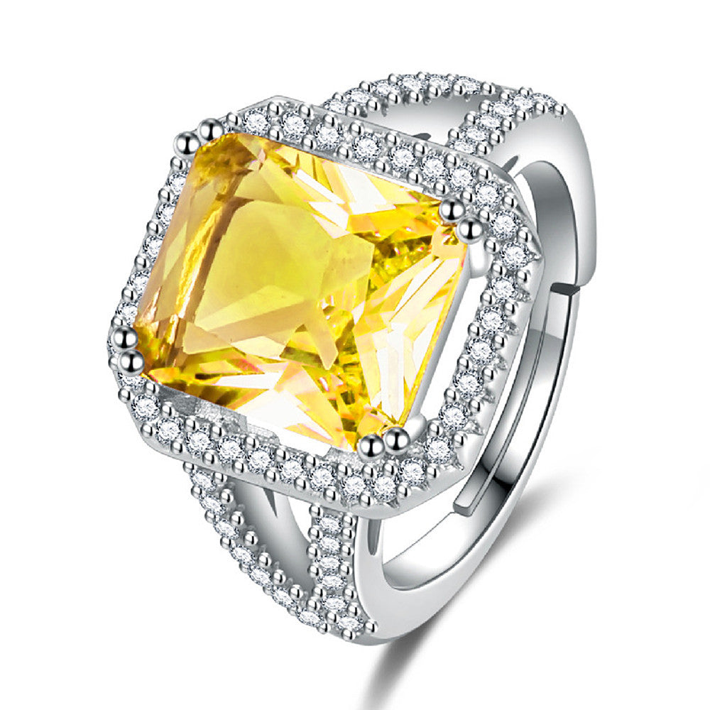 Womens Water Drop Bell Heart Pattern Ring With Pinky And Yellow Geometric Cubic Zirconia Synthetic Stones Gems