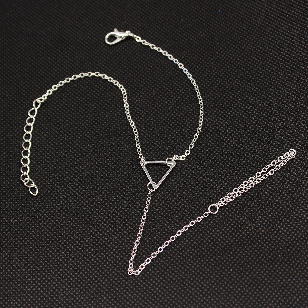 Womens Bracelet With Crystal Inlays Adjustable Hand Ring Chain Geometric Designs AlloyMetal GiftFor Her Fashion