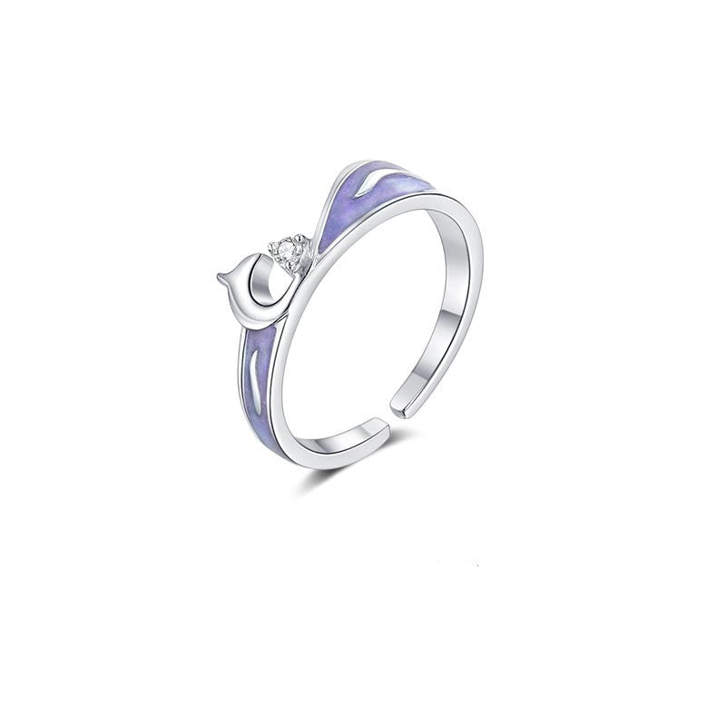 S925 Silver Couple Rings Animal Pattern Matching Rings For Men And Women Anniversary Gift Jewelry Elegant Look