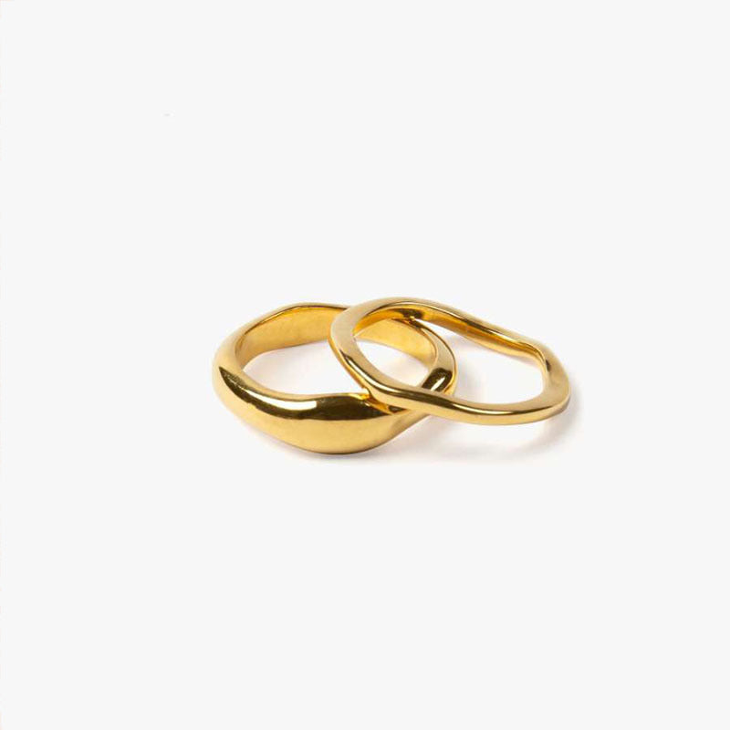 European And American Couple Ring Fashion Retro Double Ring Titanium Steel Ring 18K Gold Plated Ring Women Ring Anniversary Ring Gift for Her