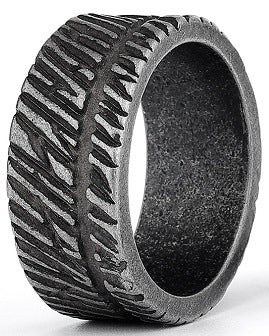 Titanium Steel Textured Ring For Unisex Wear With Modern Style And Sturdy Finish Ideal Everyday Accessory Gift