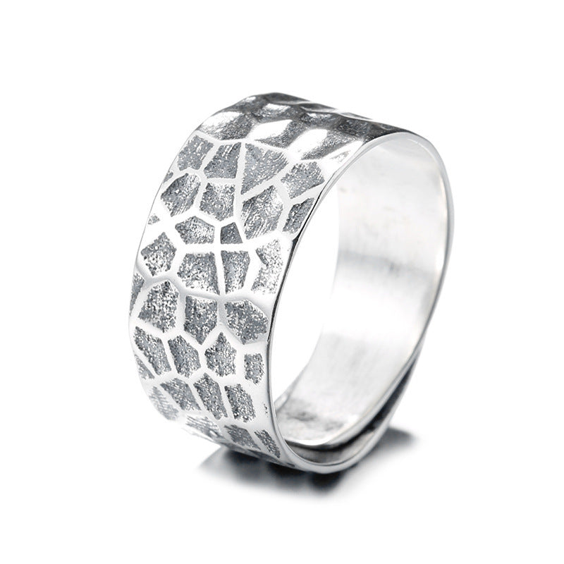 Womens Sterling Silver Ring Irregular Wave Design Retro Style Fashion Jewelry For Women Polished Finish Fine Craft