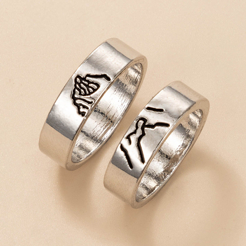 Electroplated Metal Ring Geometric National Ring Individually Packed Ring Holiday Gift Ring One Size Gift Ring