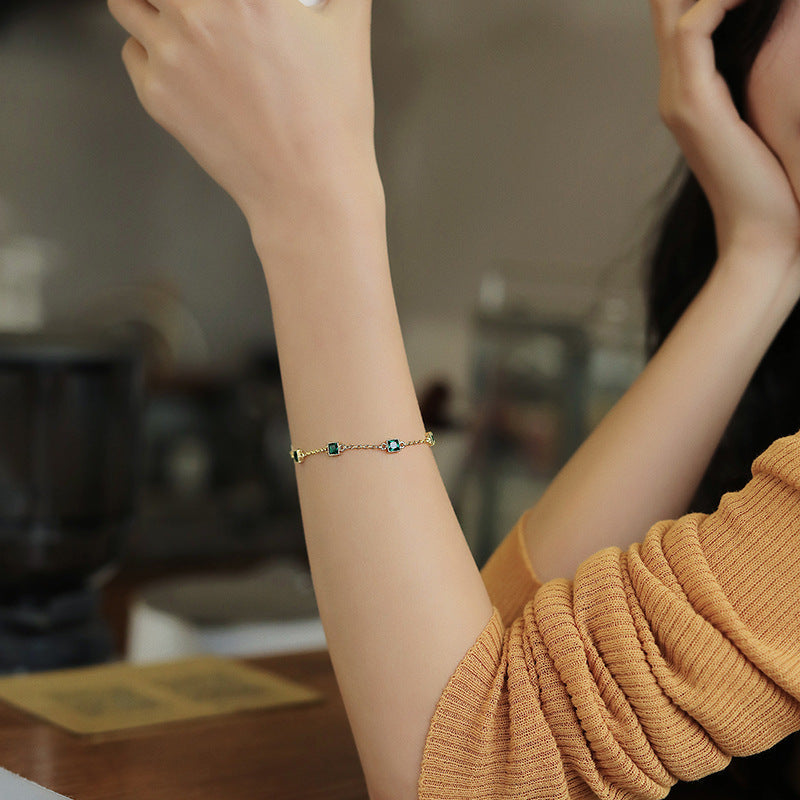 Zircon Diamond Chain Bracelet Titanium Steel Women Jewelry