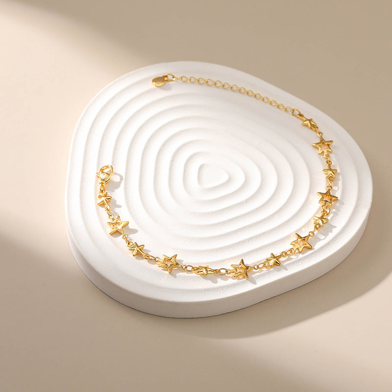 Geometric Design 18K Gold Plated Copper Bracelet For Women European Fashion Jewelry Chic Sparkling Accessories