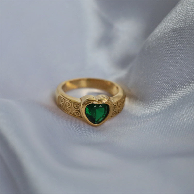 Womens Stainless Steel Ring Multicolor Zircon Love Flower Design Fashion Jewelry For Her Radiant Crystal Gleam