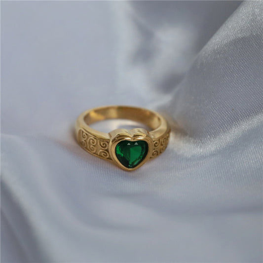 Womens Stainless Steel Ring Multicolor Zircon Love Flower Design Fashion Jewelry For Her Radiant Crystal Gleam