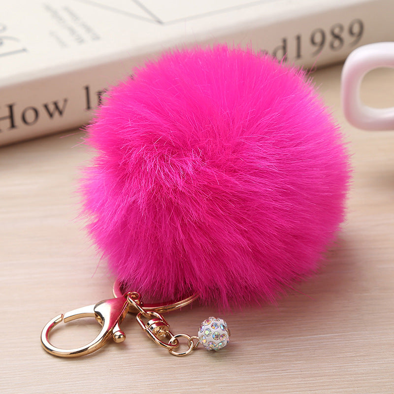 Plush Keychain Pendant Spherical Keyring Accessory 8cm Home Fashion Car Key Chain Festival Gift For Unisex Two Tone