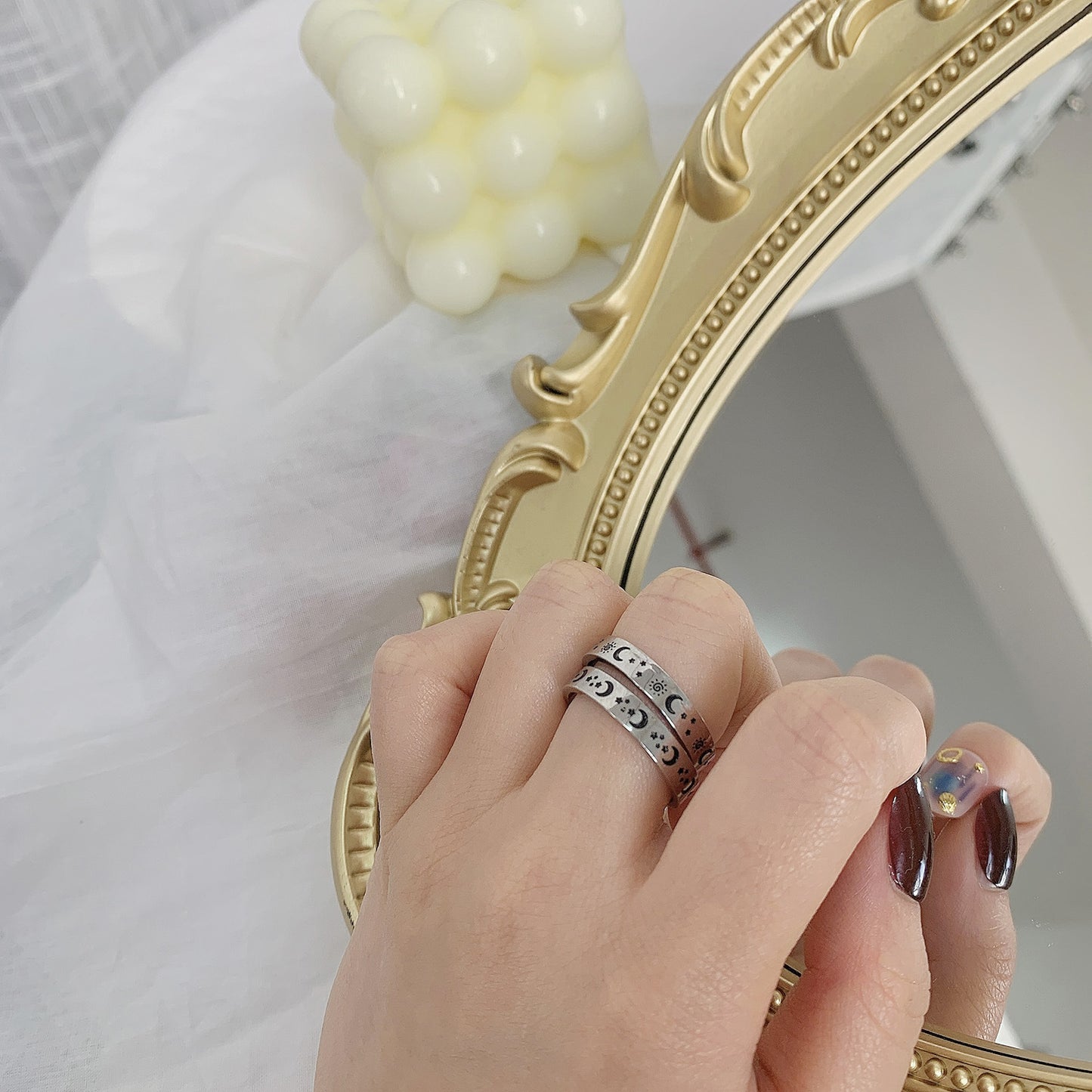 Moon Ring For Women Stainless Steel Fashion Ring European American Design Jewelry Fashion Jewelry For Everyday