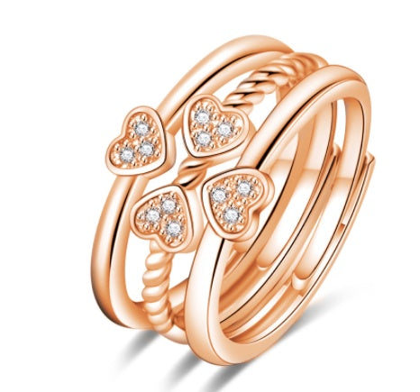 Four Leaf Clover Ring for Women Featuring Rotating Clover and Sparkling Zircon Accents Adjustable Size Sparkle