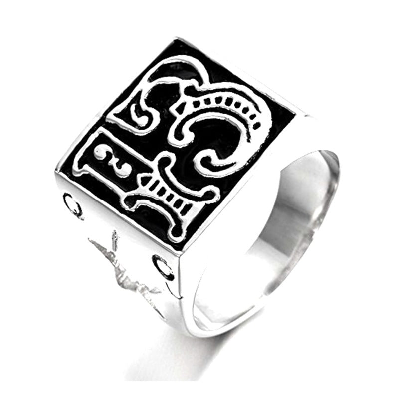 Personality Vintage Lucky Number 13 Men's Ring