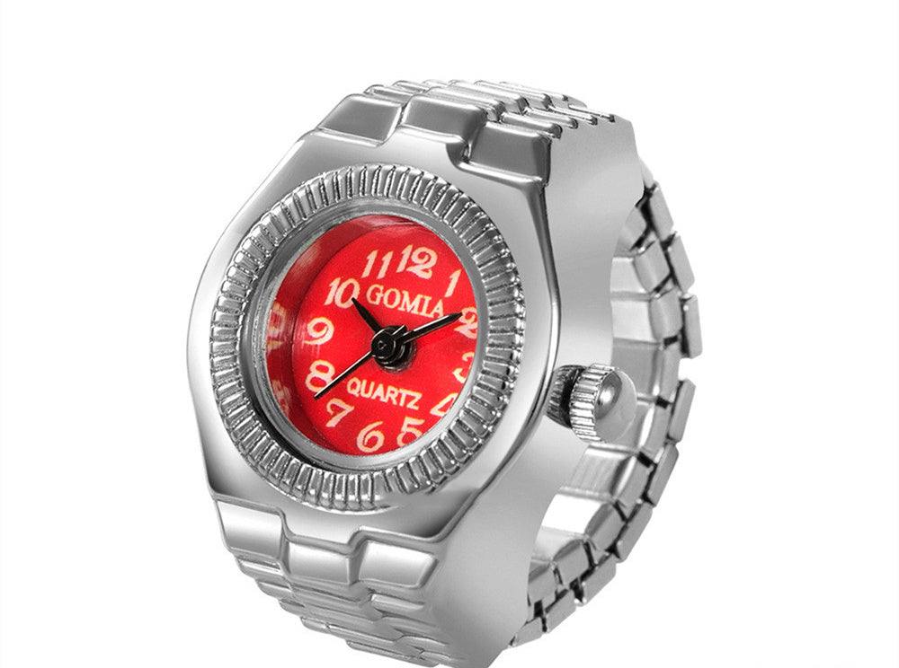 Peach Heart Retro Octagonal Ring Watch With Colorful Surfaces And Square Variants With White Yellow Red Purple