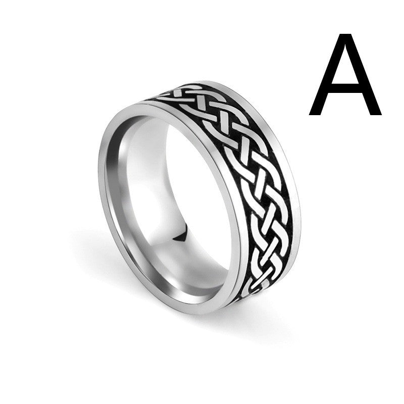 Mens Stainless Steel Laser Engraved Ring Simple Yet Stylish