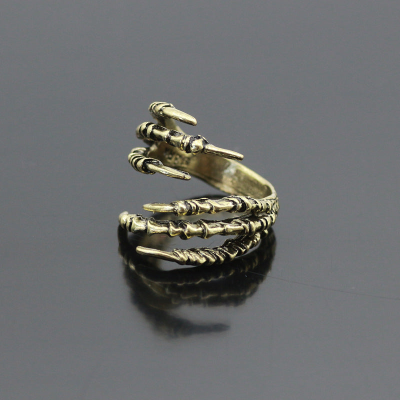 Unisex Metal Eagle Claw Ring Gold Plated Punk Gothic Electroplated Bold Statement Ring Fashion Jewelry Color As Shown