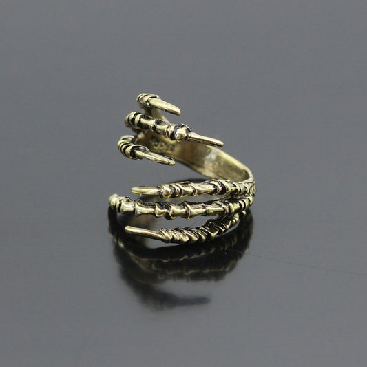 Unisex Metal Eagle Claw Ring Gold Plated Punk Gothic Electroplated Bold Statement Ring Fashion Jewelry Color As Shown