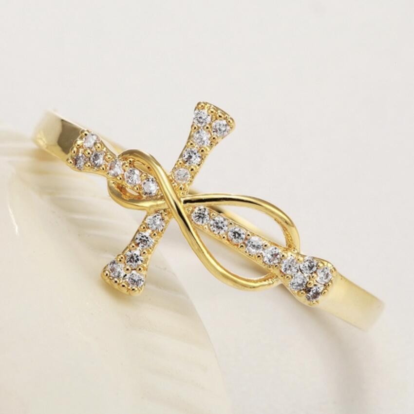 Zircon Diamond Accent Geometric Copper Ring Electroplated For Engagement And Anniversary Jewelry Womens Fashion Elegance