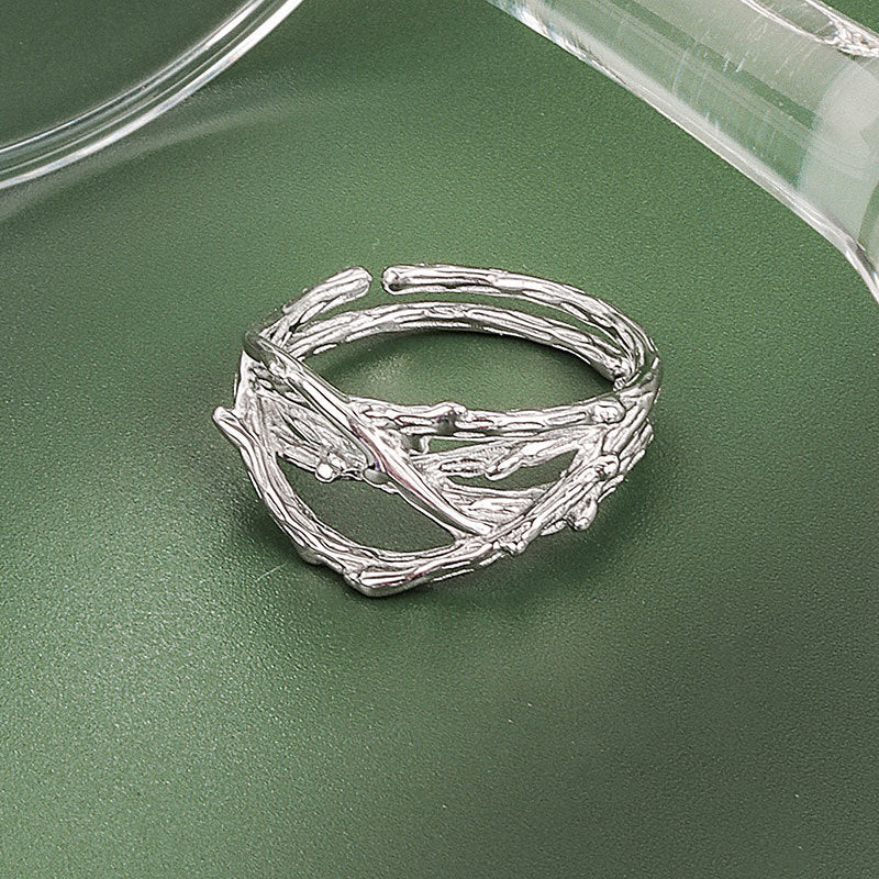 Womens Copper Branch Ring Adjustable Open Irregular Design Trendy Ring Fashion Jewelry Platinum Or Gold Finish