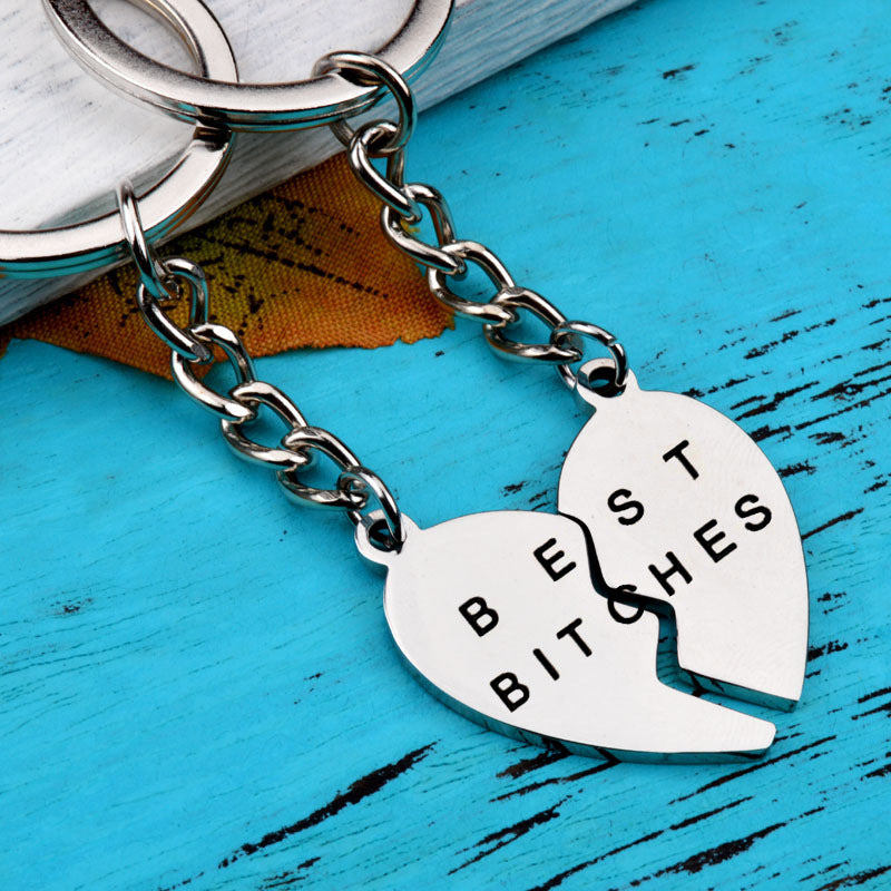 Heart Shaped Keychain Stainless Steel Key Ring With 2 Petal Pendants And Three Petal Pendants Silver Key Chain