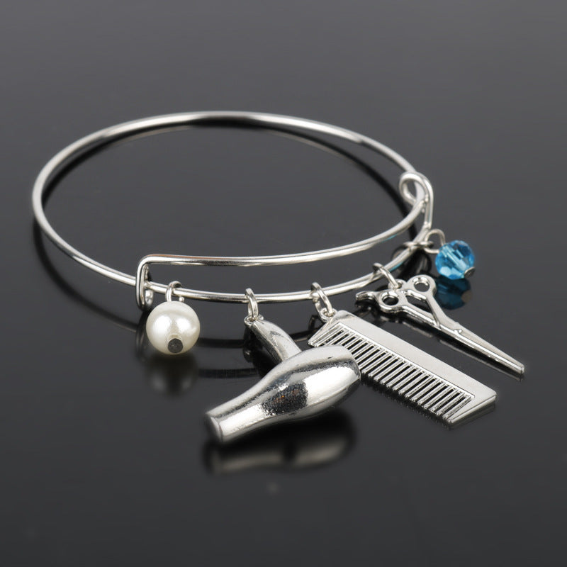 Unisex Electroplated Alloy Bracelet Wash Cut and Blow Design Accessory Fashion Jewelry For Everyday Wear Gifts