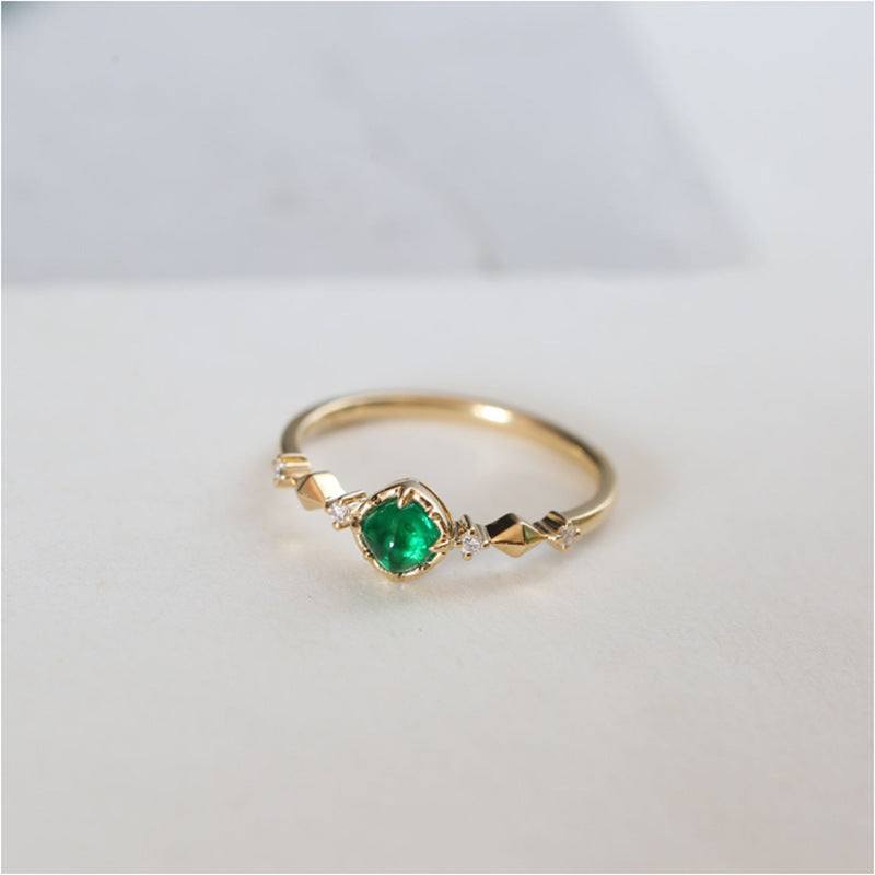 Sterling Silver Ring Rose Gold Plated Zircon Geometric Inlay Elegant Jewelry Gifts For Her US Sizes 6 7 8 9 10