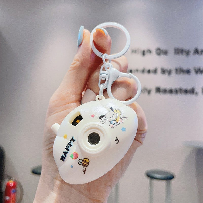 Cute Cartoon Keychain Mini Cloud Camera Projection Lamp Novelty Gifts Blue Dog Green Dinosaur Beige Bear and Rabbit