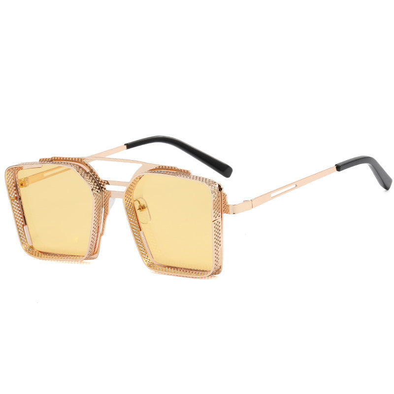 Mens Sunglasses Hollow Square Frame For Outdoor Sports