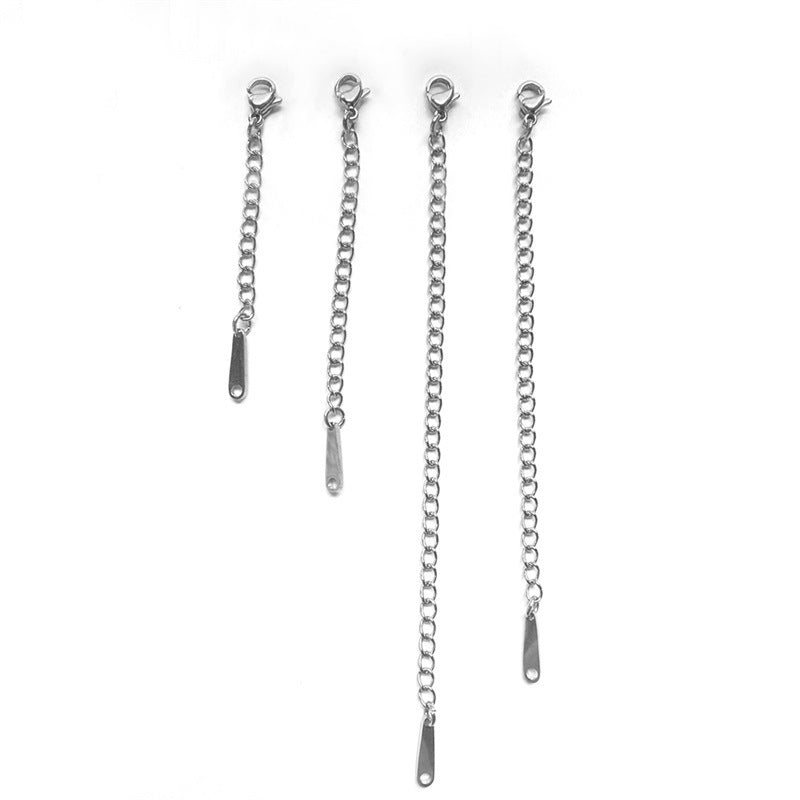 Stainless Steel Jewelry Extension Chain Adjustable Simple Design Long Tail Extender For DIY Necklace Bracelets