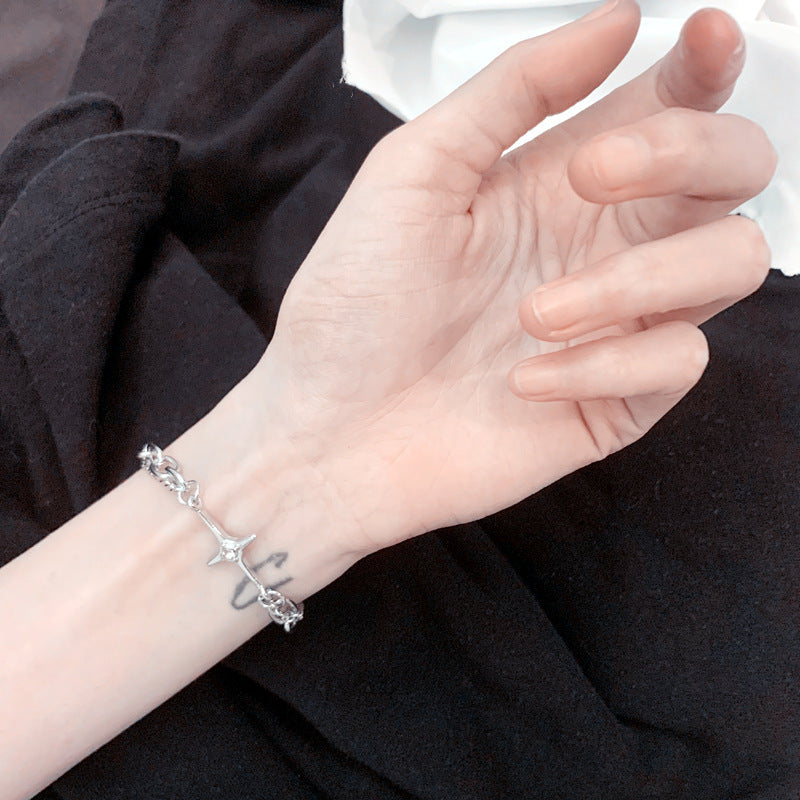Unisex Star Charm Bracelet Electroplated Alloy Jewelry Retro Style Length 15cm Iron Sheet Everyday Jewelry Now