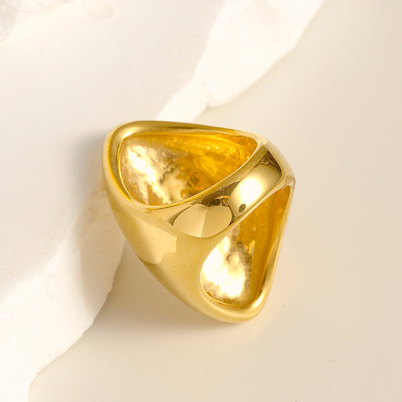 Stainless Steel Super Large Exaggerated And Personalized Geometric Irregular Smooth Section