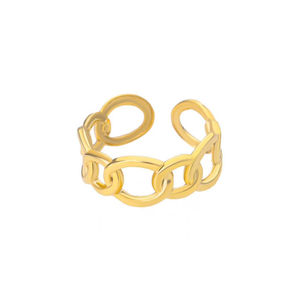 Womens Stainless Steel Ring Adjustable Geometric Open Ring Round Electroplated Jewelry for Women Everyday Wears