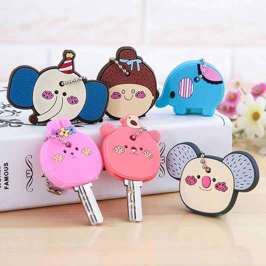 Cartoon Silicone Key Chain Pendant Soft Touch Key Holder Cute Animal Designs for Keys Bags Easy to Find and Open Doors