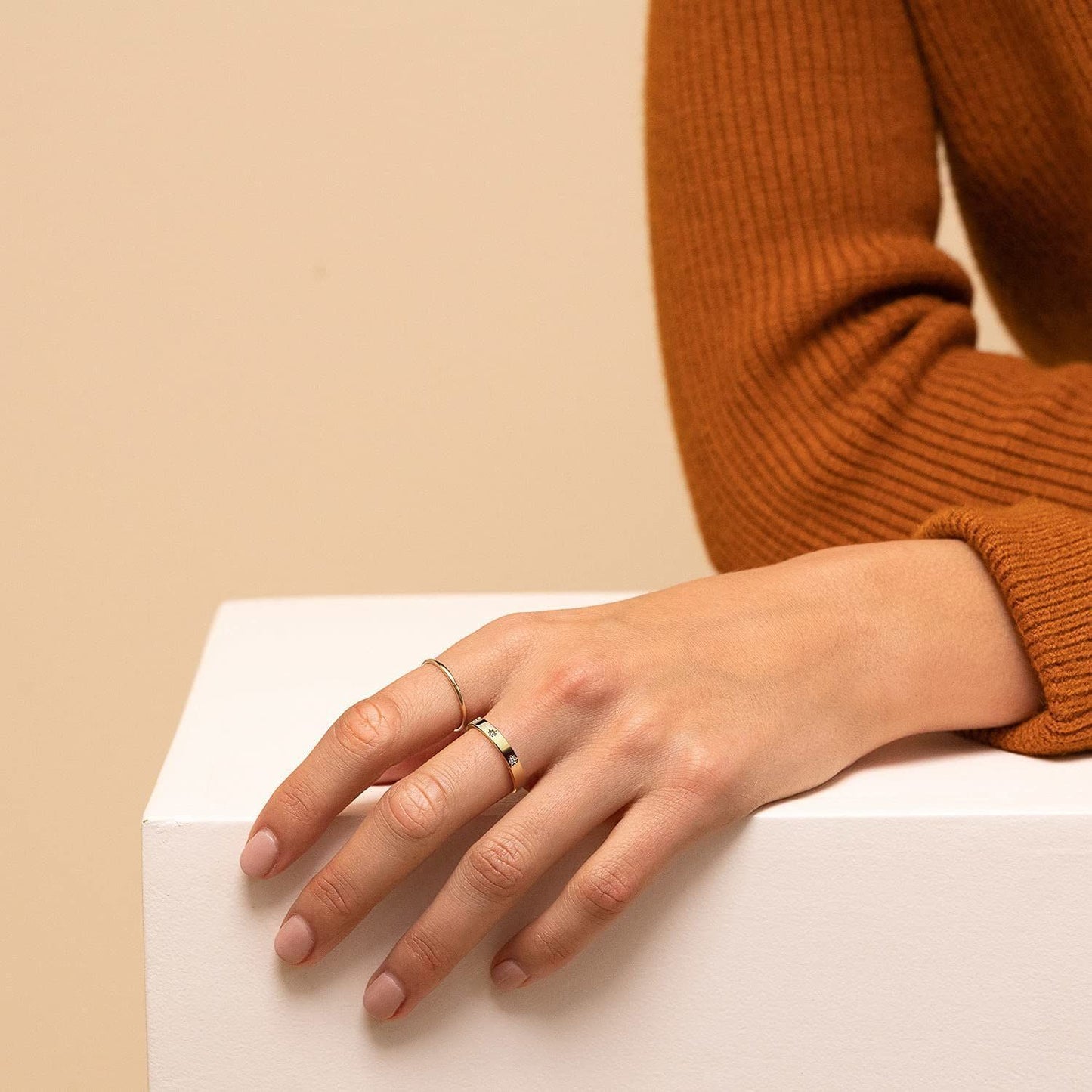 Electroplated Geometric Ring European American Wedding Band Alloy Statement Ring Fashion Jewelry Packed Packed