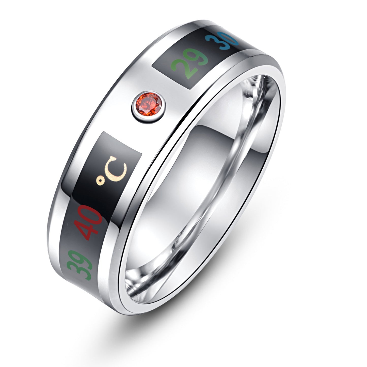 Ring Intelligent Temperature Sensing Stainless Steel Electroplated Fashionable Durable Smart Jewelry Accessory