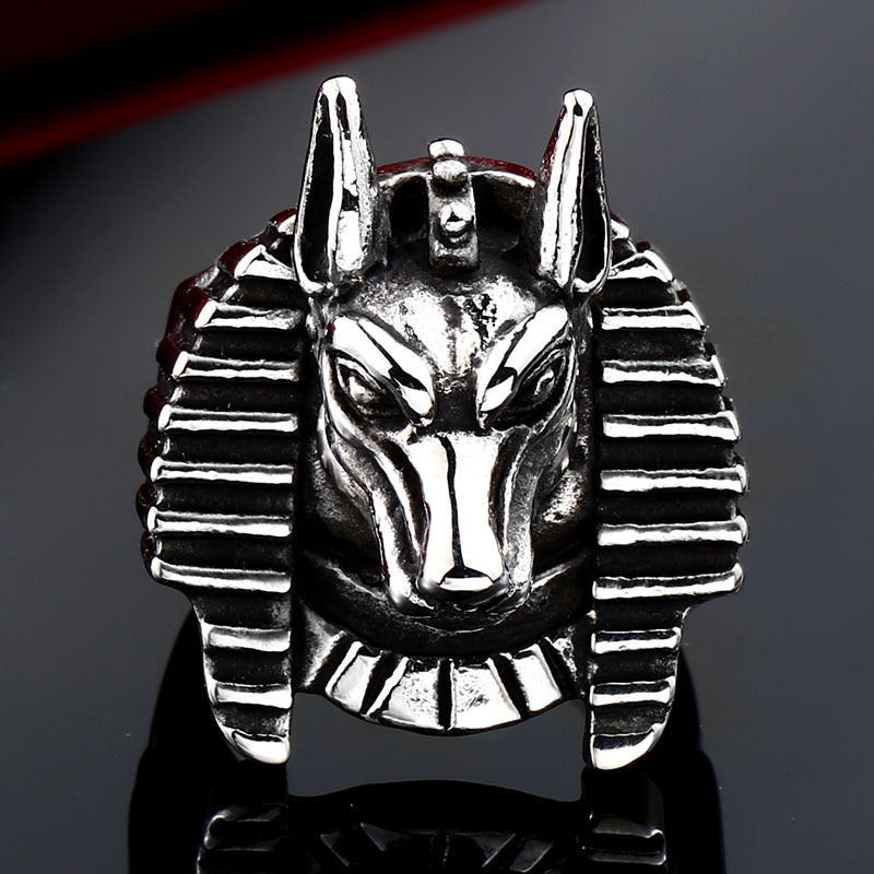 Men's Wolf Head Ring Stainless Steel Bold Retro Design For Men Fashion Accessories Durable Retro Style Jewelry