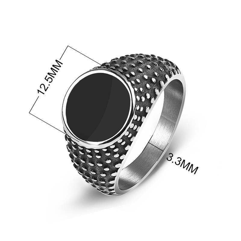 Oil Dripping Hipster Ring Punk Oval Vintage Titanium Steel Geometry Europe And America Style Size 8 9 10 11 12