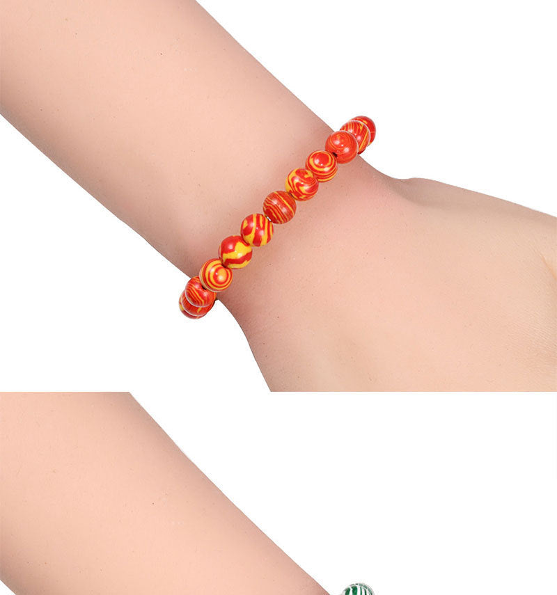 Stone Bead Bracelet 8mm Elastic Unisex Geometric Design Handmade Jewelry For Men And Women Natural Stone Color Variants