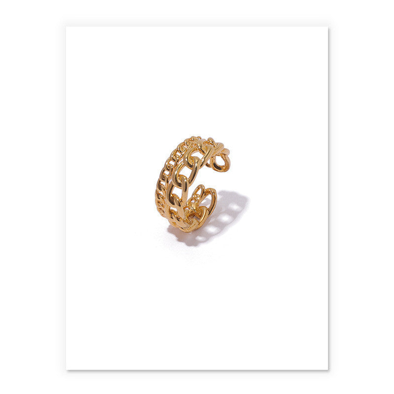 Adjustable Brass Ring Geometric Design European American Style Jewelry For Daily Womens Fashion Accessory Everyday