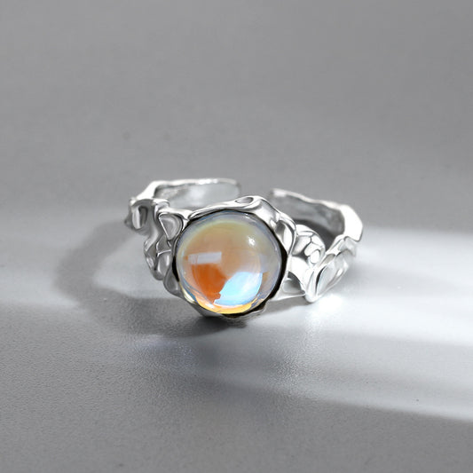 Moonlight Stone Ring Copper And Gold Plated Adjustable Unisex Fashion Jewelry For Women And Men Sparkle All Day