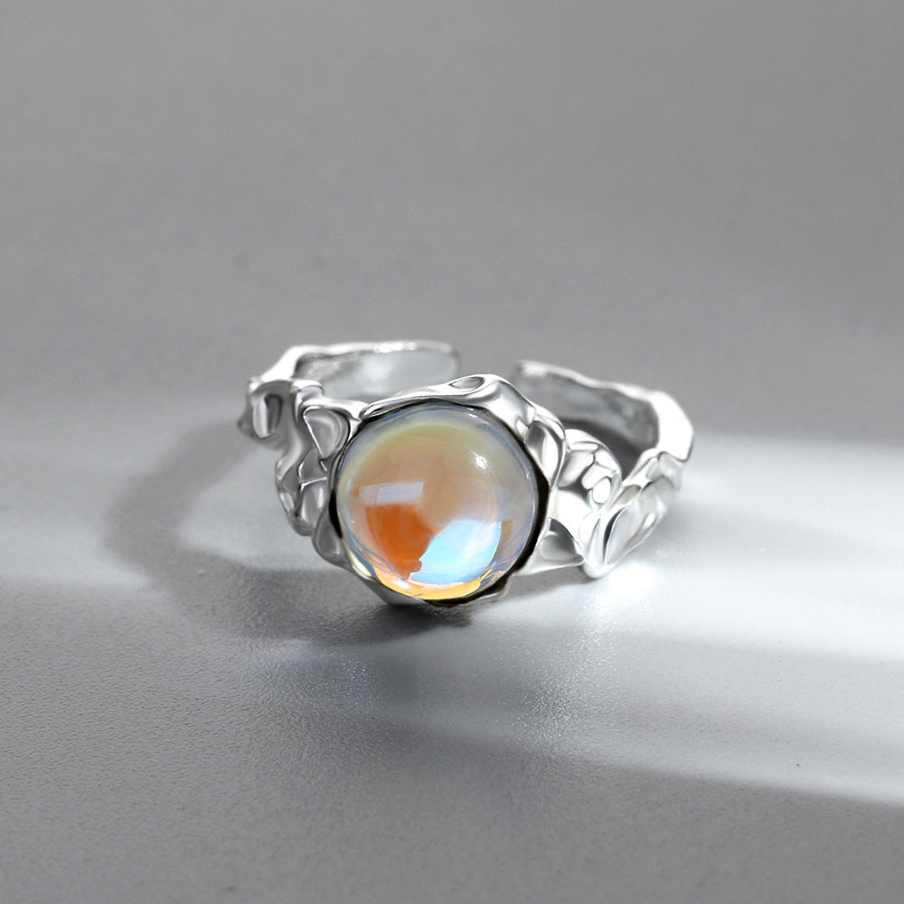 Moonlight Stone Ring Copper And Gold Plated Adjustable Unisex Fashion Jewelry For Women And Men Sparkle All Day
