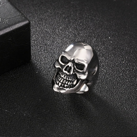 Mens Skull Ring Trendy Geometric Alloy Ring Fashion Design Unique Statement Ring Silver Gold Black For Him Now