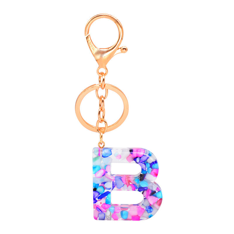 Epoxy Letters Keychain Unisex Initial Pendant Alphabet Charm Decoration With Individual Packaging Epoxy Letters Keychain