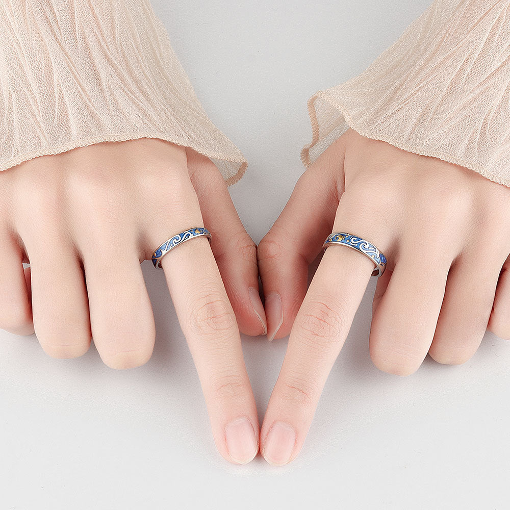 Adjustable Rose Design Couple Ring Platinum Gold Copper