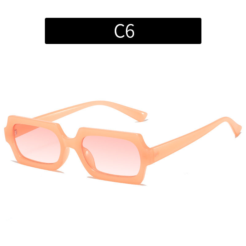 Women Square Sunglasses UV400 Protection Fashion Trendy Eyewear Full Frame PC Material AC Lenses For Round Long Oval