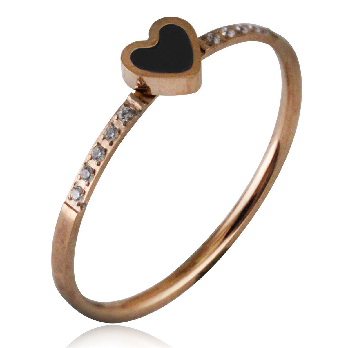 Heart Shape Ring Stainless Steel Gold Plated Gemstone Jewelry For Women Elegant Versatile Artificial Gemstones