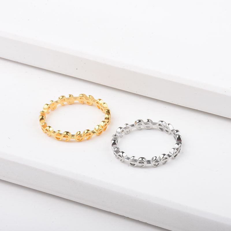 Simple Titanium Steel Gold Plated Ring Unisex Geometry Coin Design Jewelry Durable Elegant Accessory For Everyday Wear