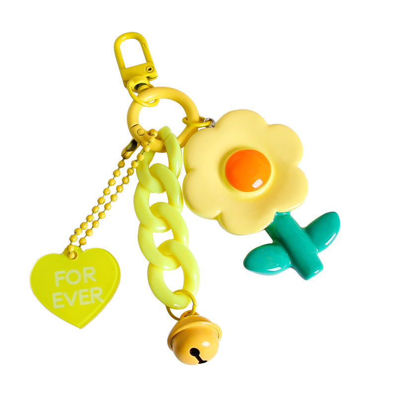 Resin Flower Keychain Heart Ornament Cute Accessory For Girls And A Durable Key Ring With Charming Decoration Hanging