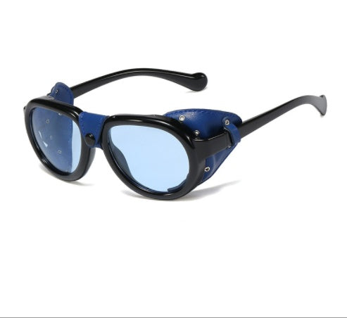 Aviator Style Sunglasses With Retro Rivet Design And UV Protection PC Lenses For Round Oval And Long Faces Pro