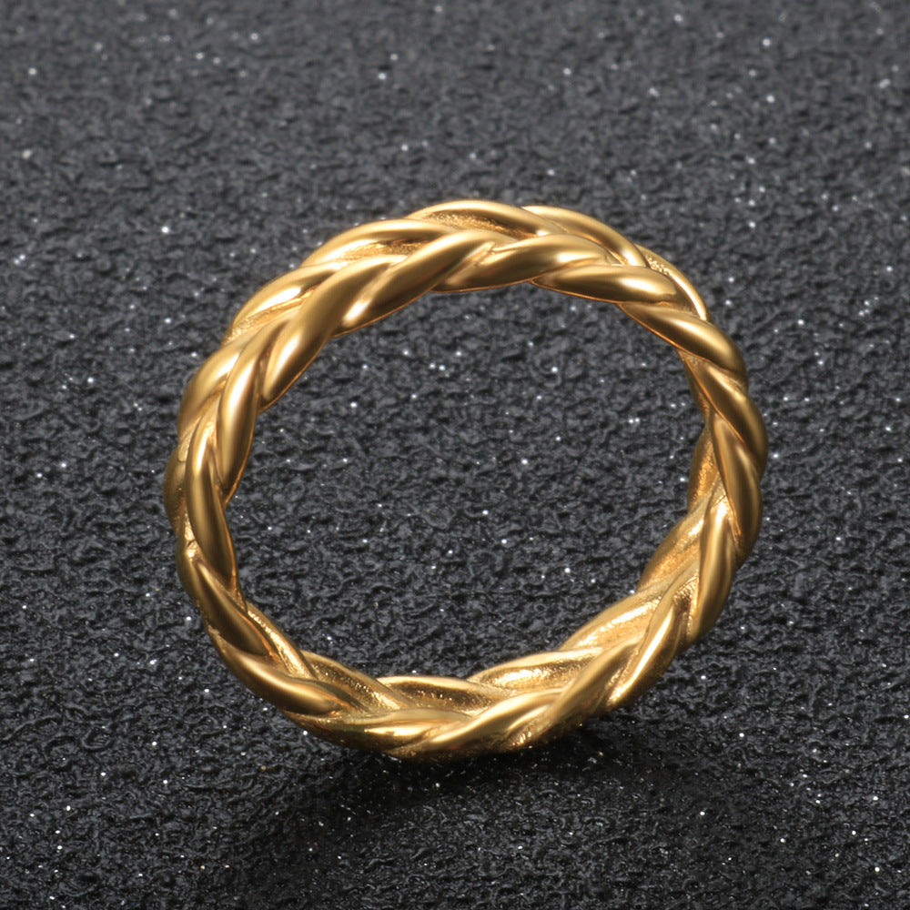Wheat Ear Ring Stainless Steel Gold Plated Jewelry