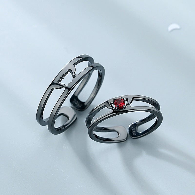 Sterling Silver Rings For Couples Fashion Minimalist Geometric Matching Rings Promise Bands Wedding Anniversary