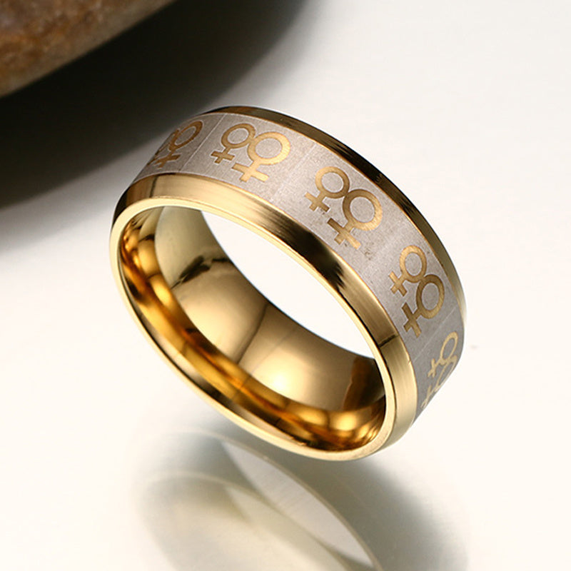 Titanium Steel Personalized Fashion Ring For Men Cartoonish Character Style Electroplating Sizes 7 8 9 10 11 12